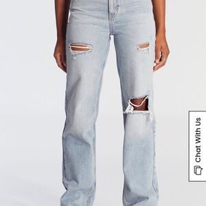 Pacsun '90s Boyfriend Jeans Ripped Light Indigo